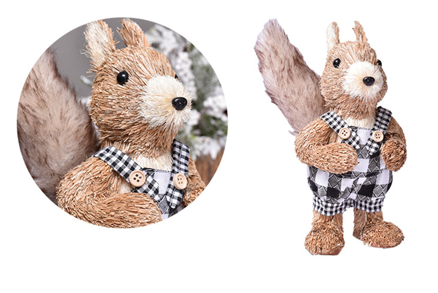 Cute Natural Cattail Squirrel Doll