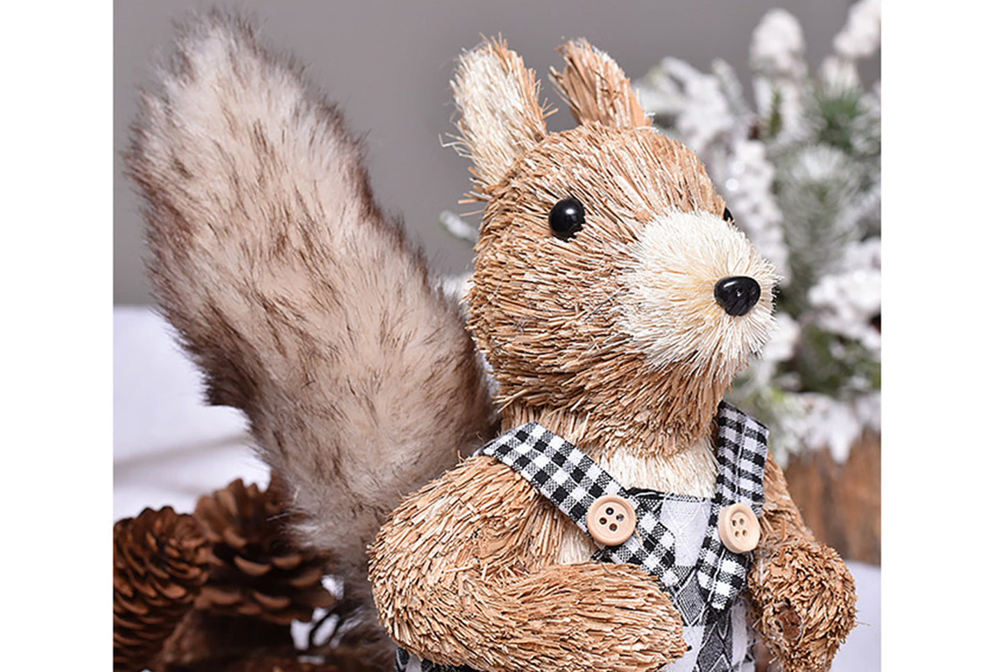Cute Natural Cattail Squirrel Doll