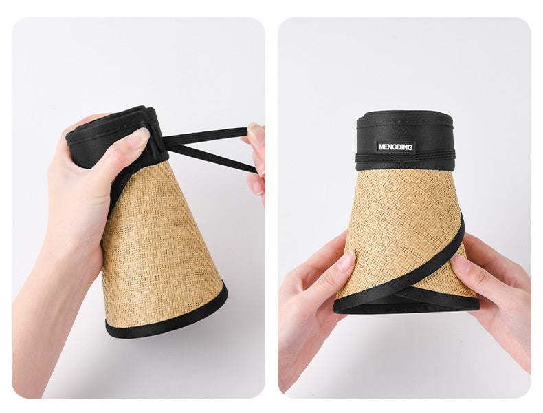 # Women's Foldable Black Vinyl Sun Hat