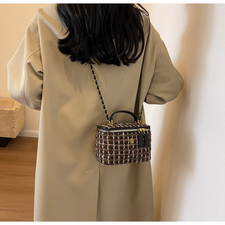 **Chanel-Style Wool Chain Bag**