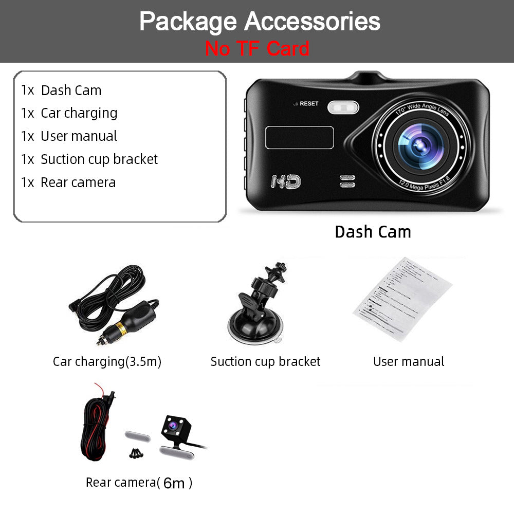 # 4-inch Touchscreen Dual-Lens HD Dash Cam