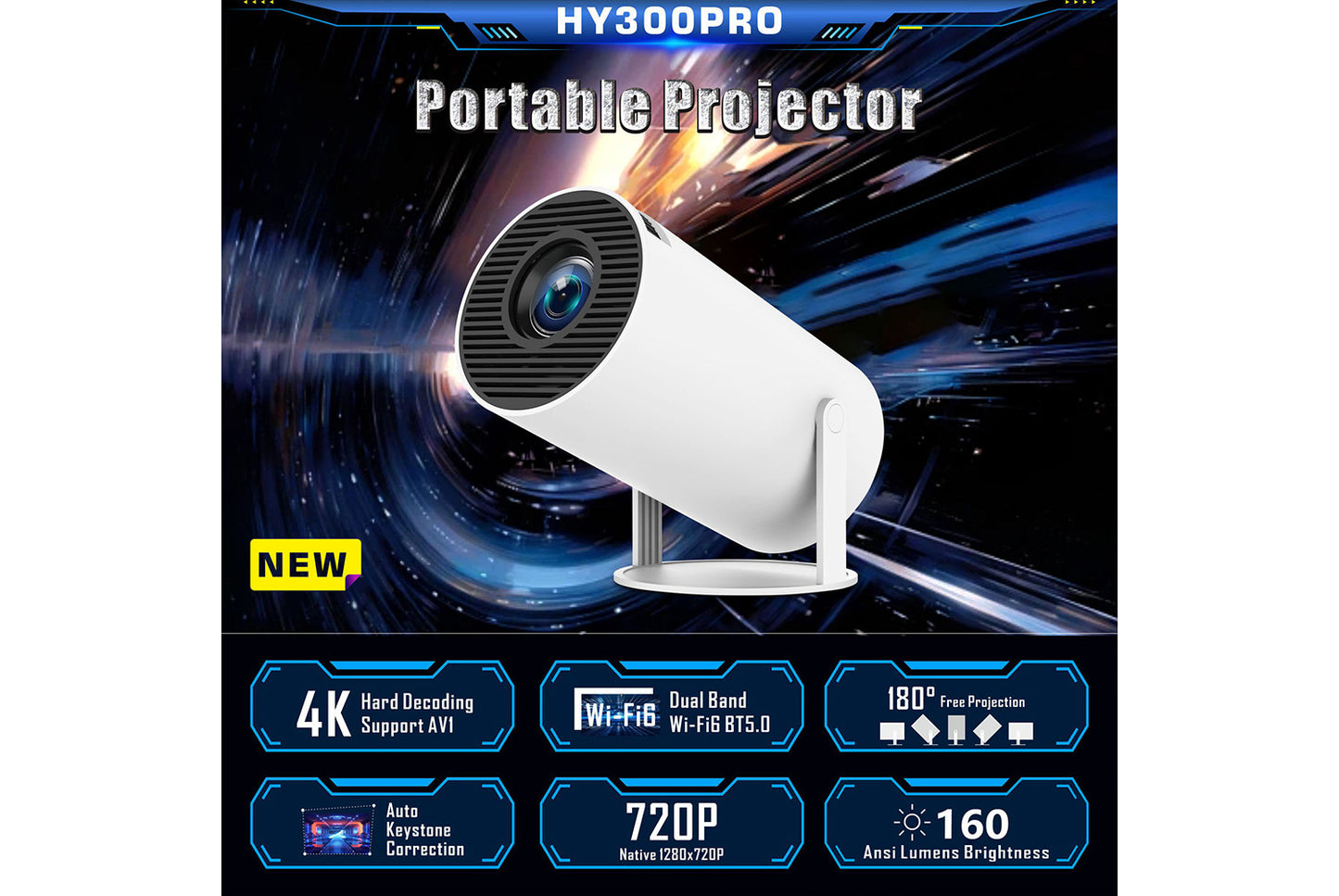 **X10 PLUS Smart HD Projector 2+8GB Edition**(UK plug)