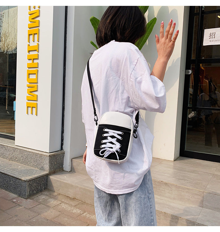 Patchwork Canvas Crossbody Bag for Women