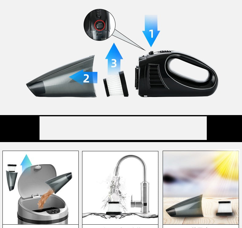 High-power handheld vacuum cleaner for home and car
