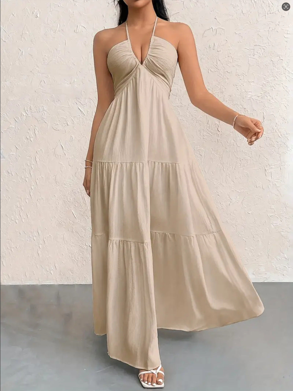 # Off-Shoulder Waist-Defining Dress