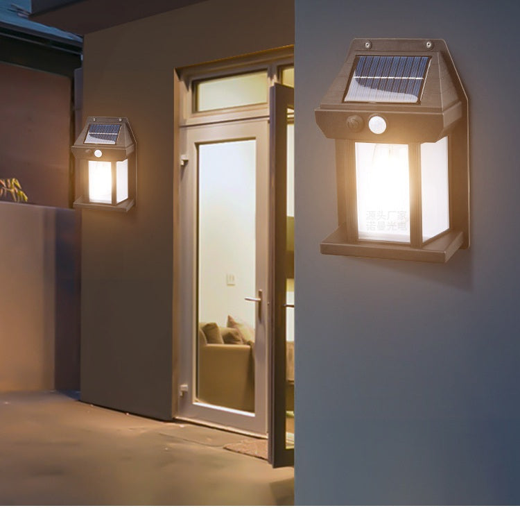 Solar-Powered Smart Sensor Wall Lamp for Courtyards