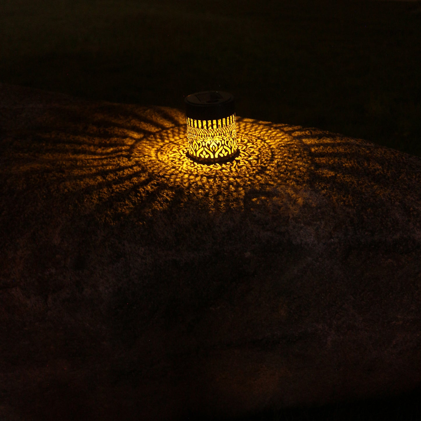 Solar-Powered Wall-Mounted Perforated Projector Light