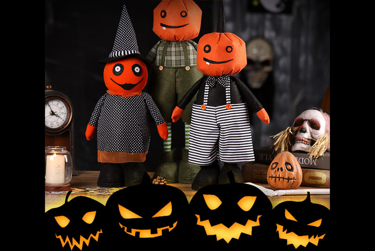 **Halloween Cute Pumpkin Boy with Retractable Legs**