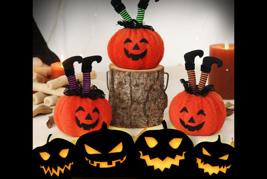**Halloween Witch's Foot Pumpkin Doll**