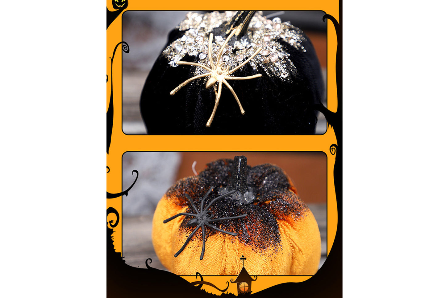 **Halloween Decorations: Instagram-Style Nordic-Style Simulated Spider Pumpkin Ornament**