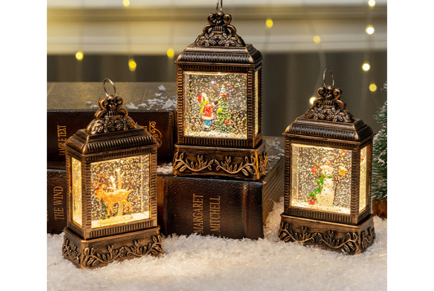 **Christmas Wind Lantern Night Light - Luminous Crystal Ball Ornament**