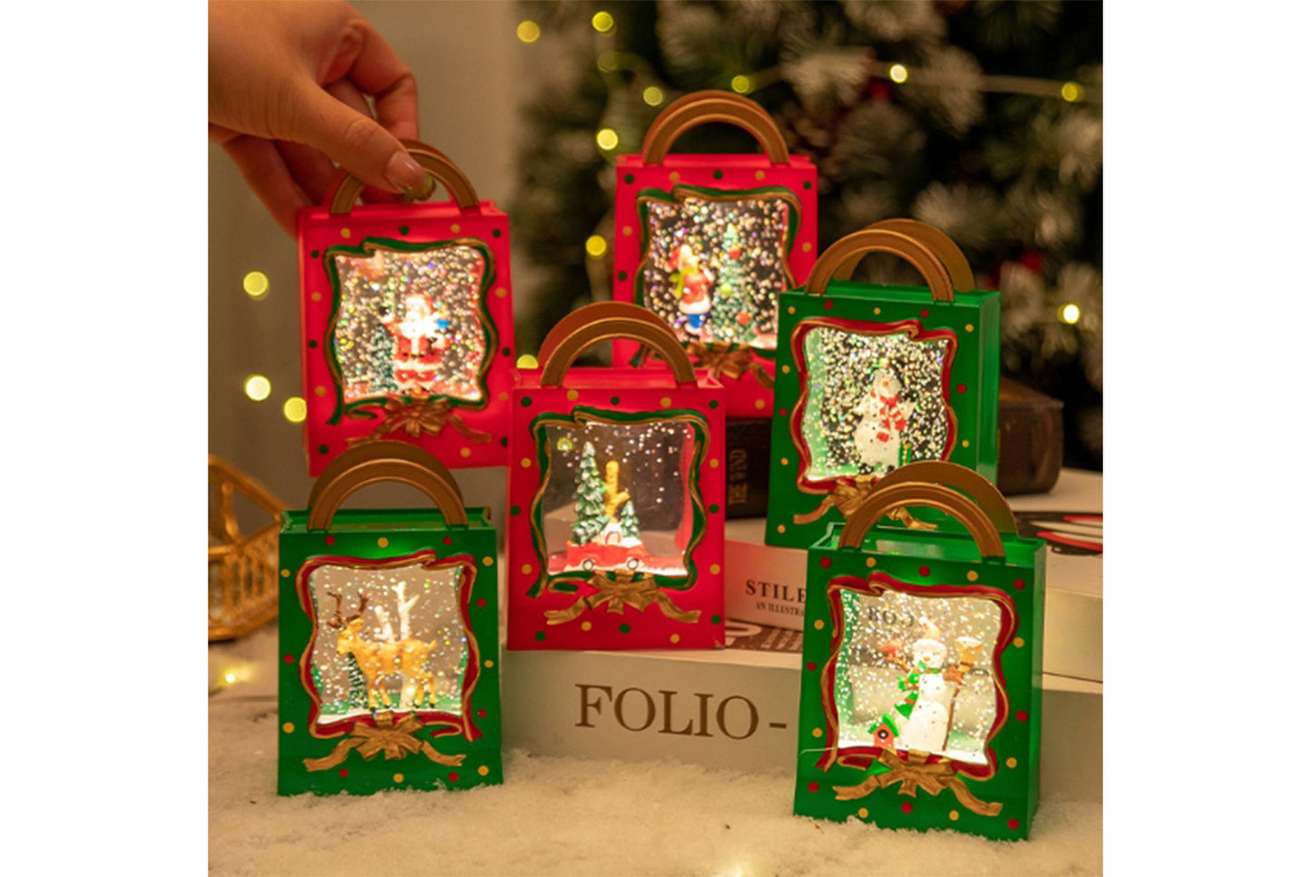 Portable Crystal Chandelier - Snowy Christmas Water Ball Light Decoration