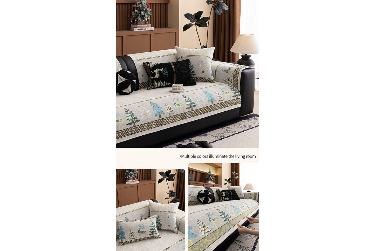 **Autumn/Winter Chenille Anti-Slip Sofa Cushion (Full Cover Sofa Cover)**