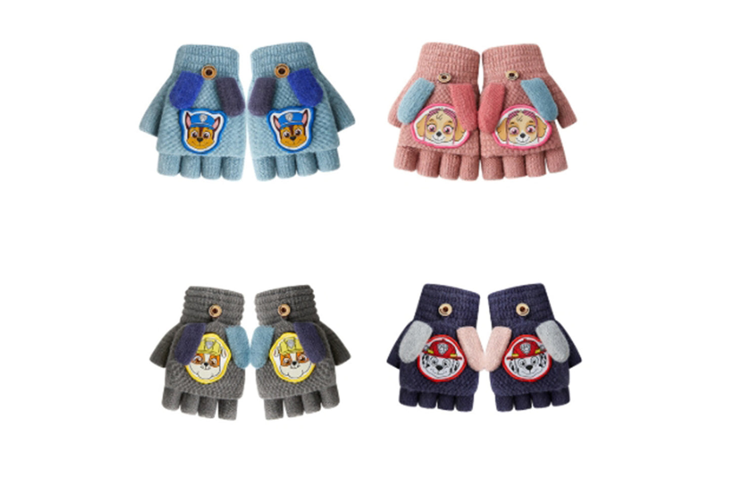 **Children's Flap-Fingerless Warm Gloves**