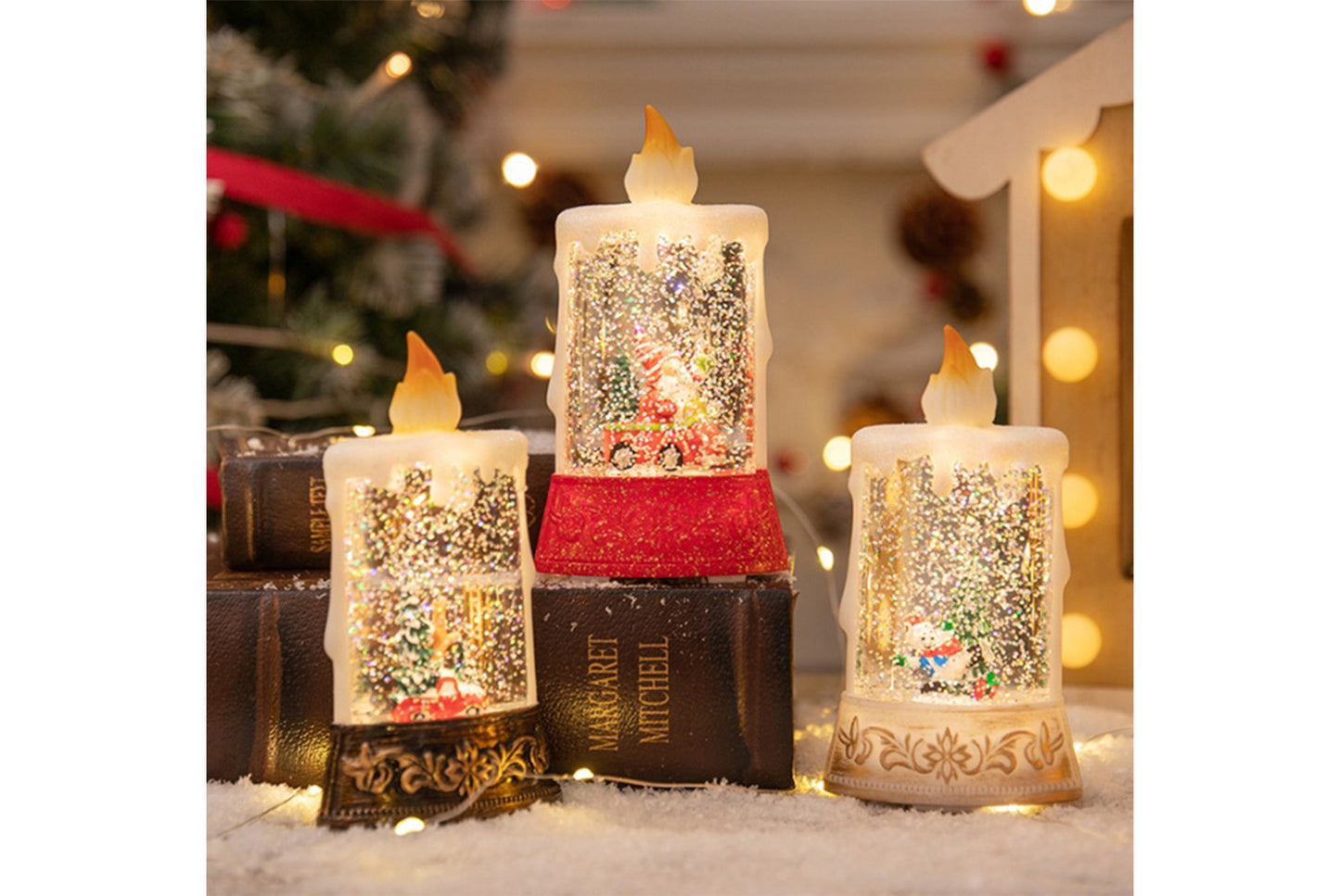 Christmas Tree Crystal Chandelier - Luminous Candle Light Desktop Ornament