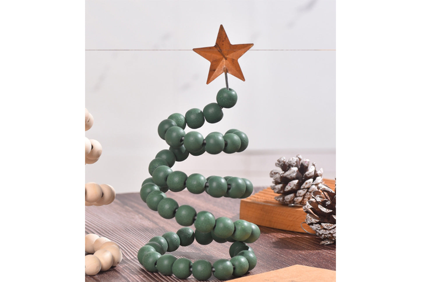 **Christmas Beaded Tree Ornament - Holiday Decoration**