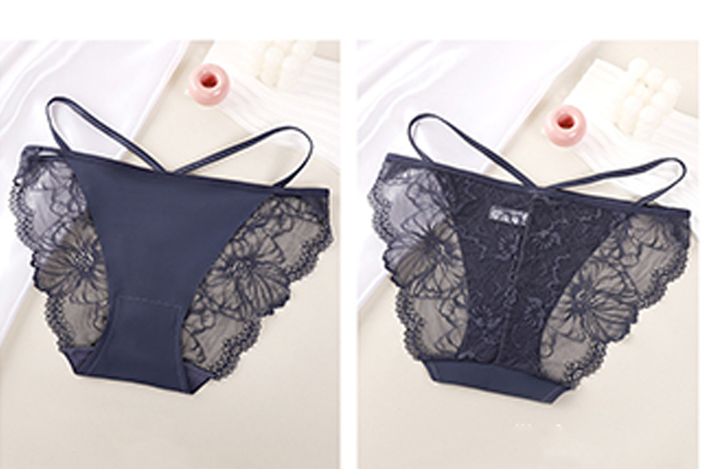 **Ice Silk Lace Bandeau Briefs**