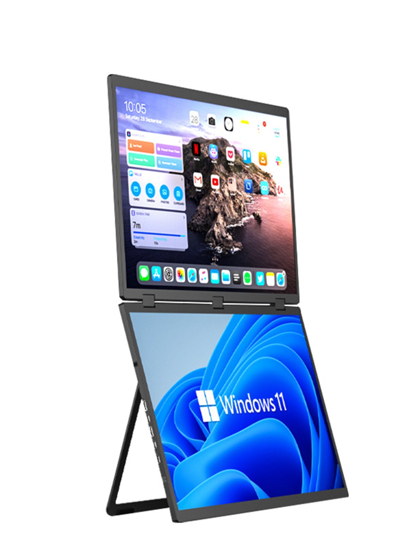 Touchscreen portable displa
