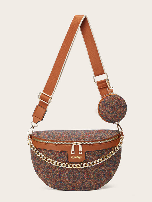 design printed crossbody waist bag