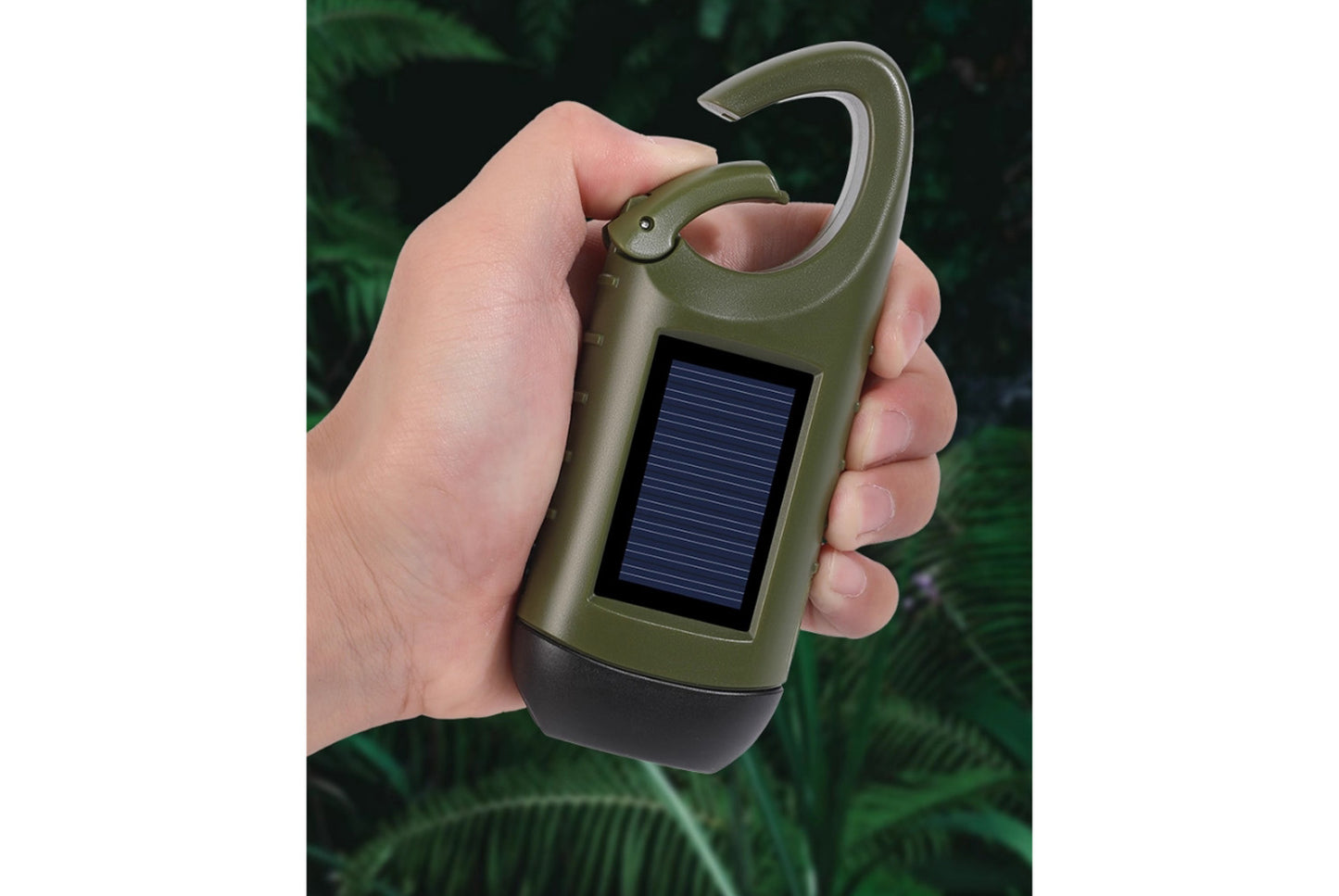 Solar-Powered Flashlight, Hand-Cranked/USB Rechargeable