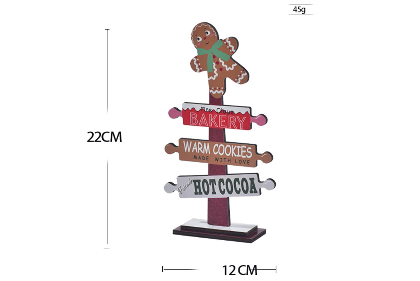 **Wooden Christmas Tree Ornament - Holiday Table Decoration**