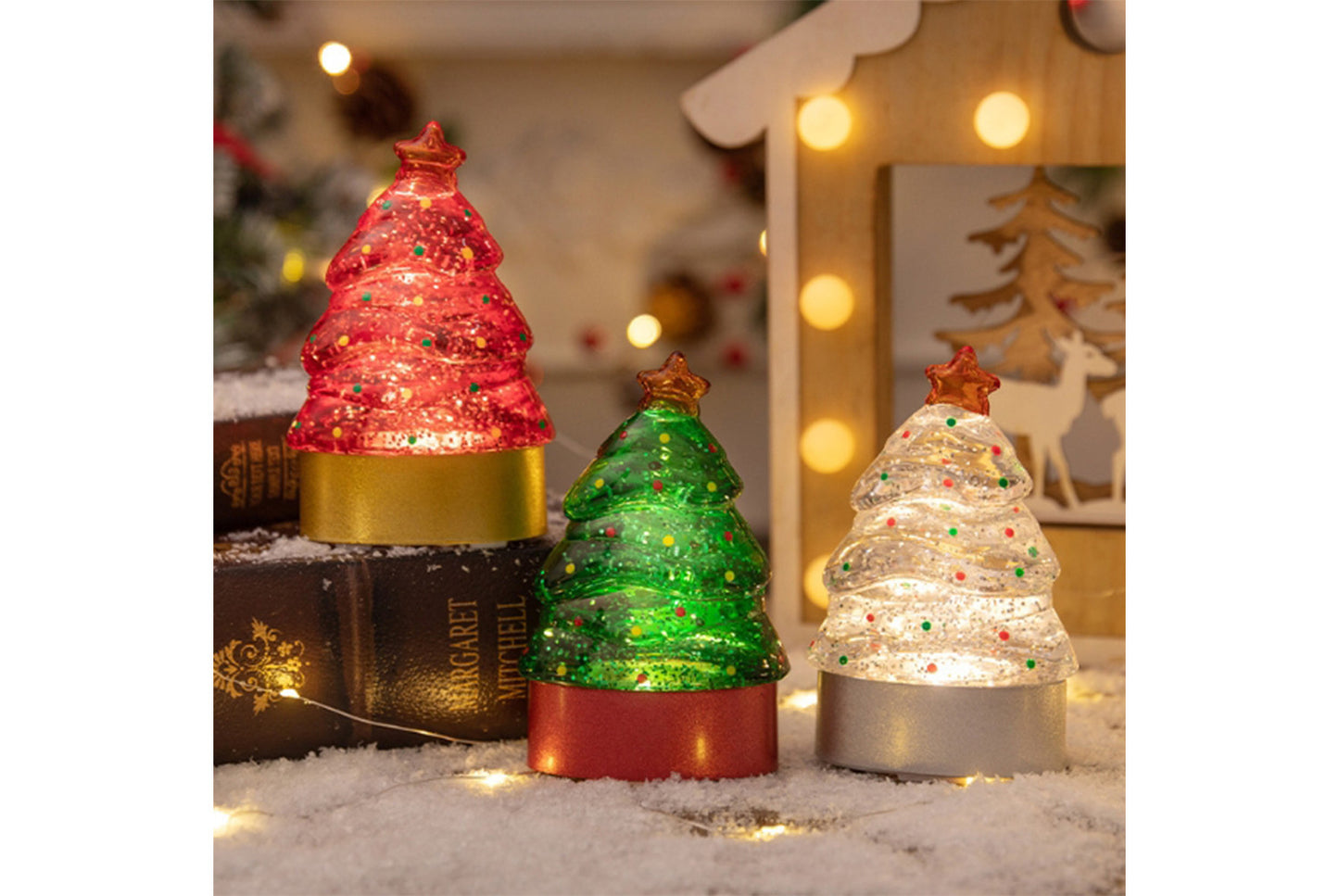 **Christmas Glowing Tree Ornament - Holiday Desktop Night Light**