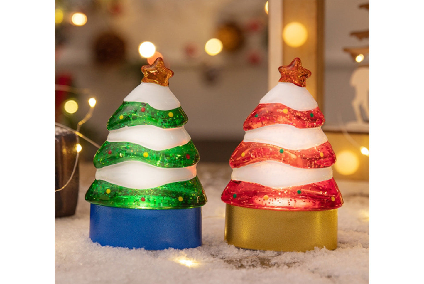 **Christmas Glowing Tree Ornament - Holiday Desktop Night Light**