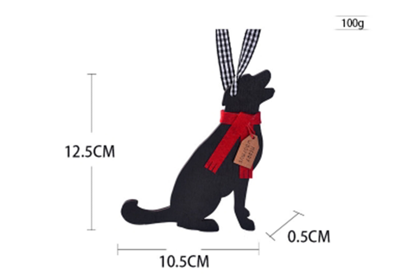 **Christmas Wooden Scarf Puppy Pendant - Holiday Tree Ornaments**