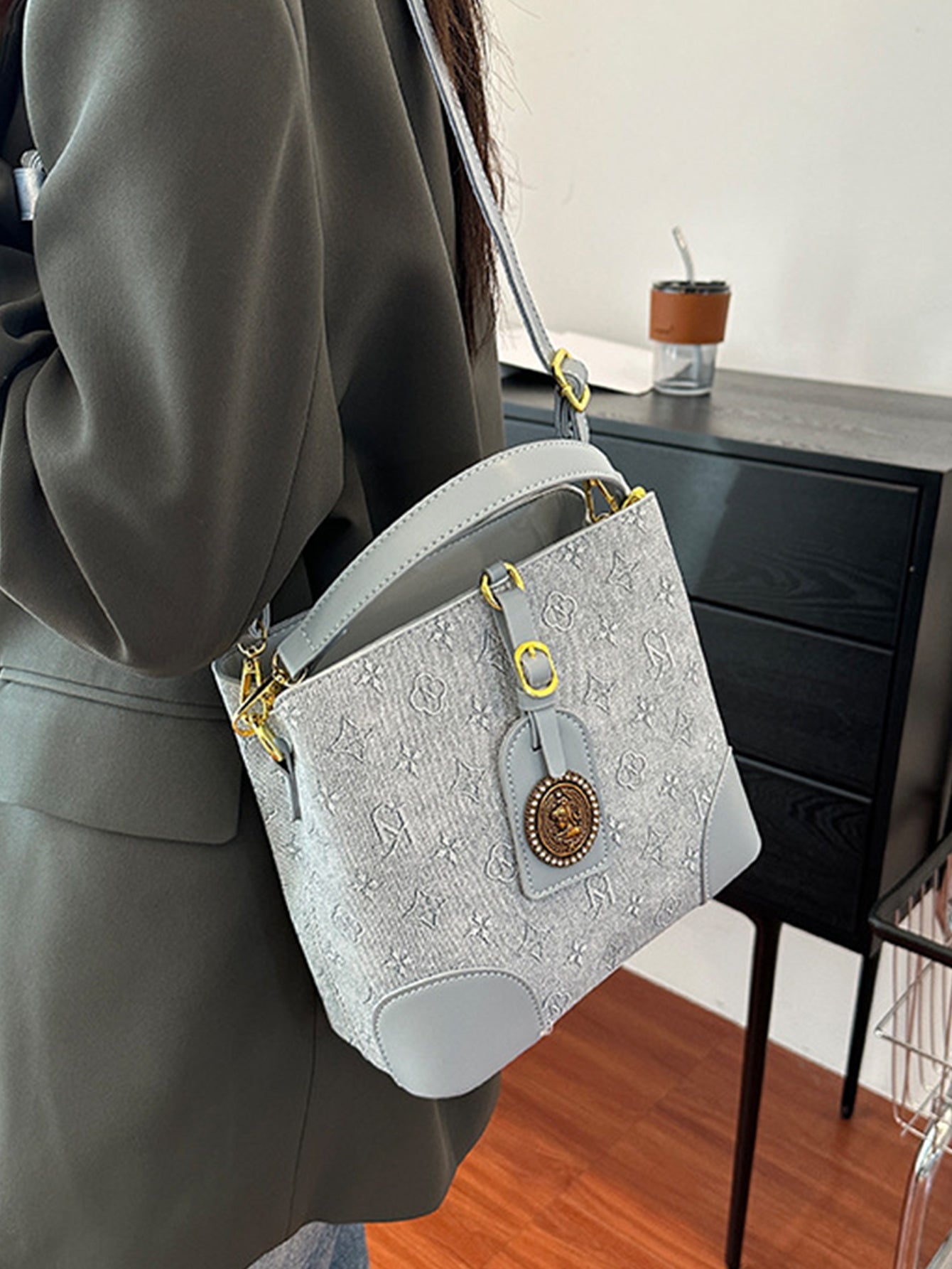 Retro Printed Tote Bucket Bag