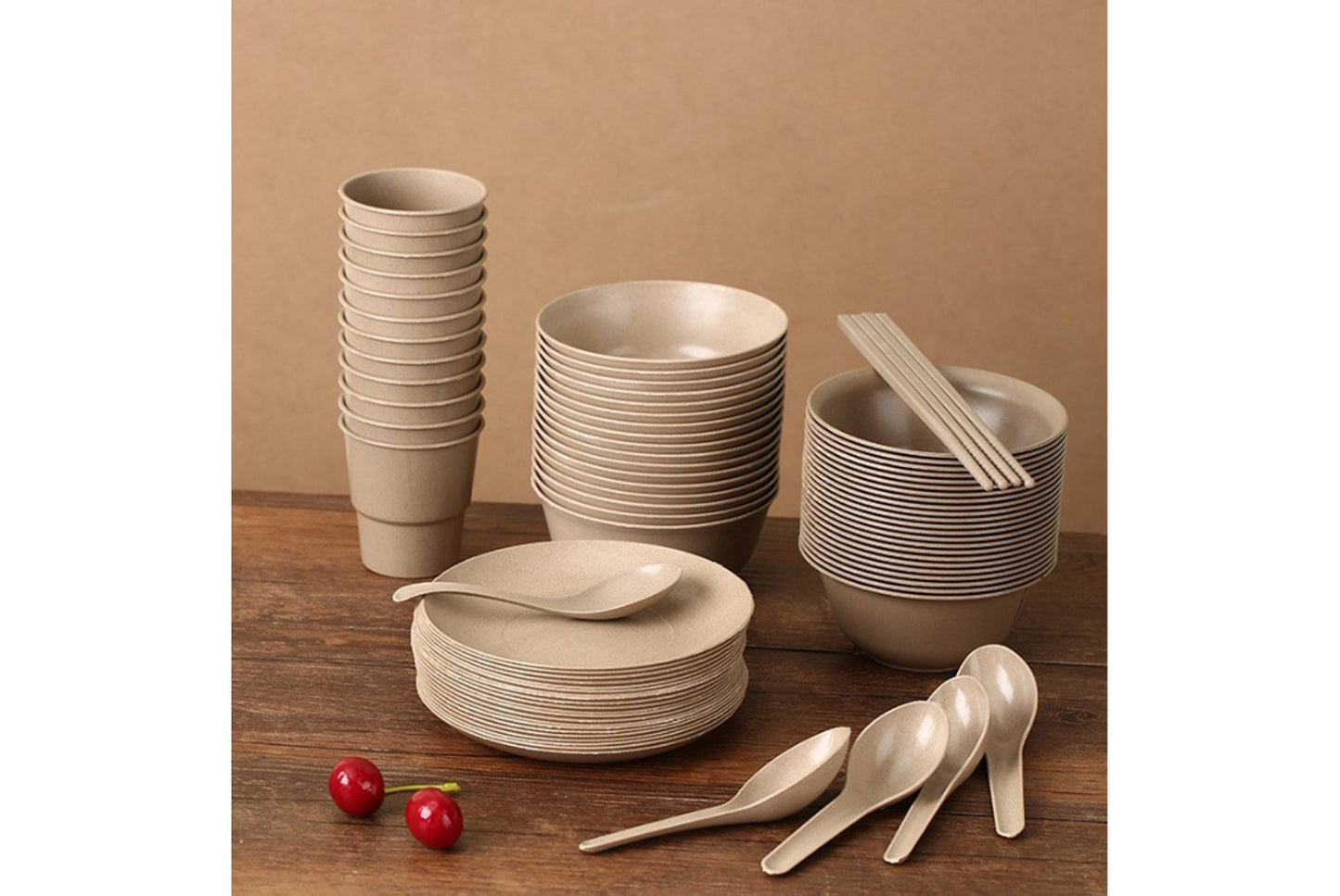**Eco-friendly Rice Husk Dinnerware Set (Multiple Sizes Available)**
