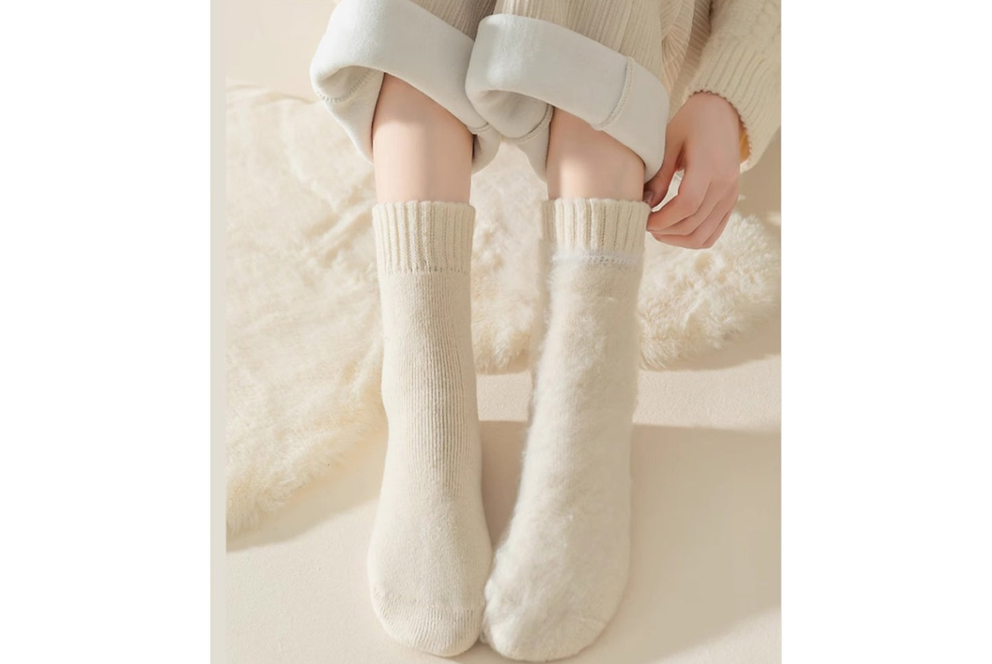 5-Pair Pack of Extra Thick Fleece Terry Socks