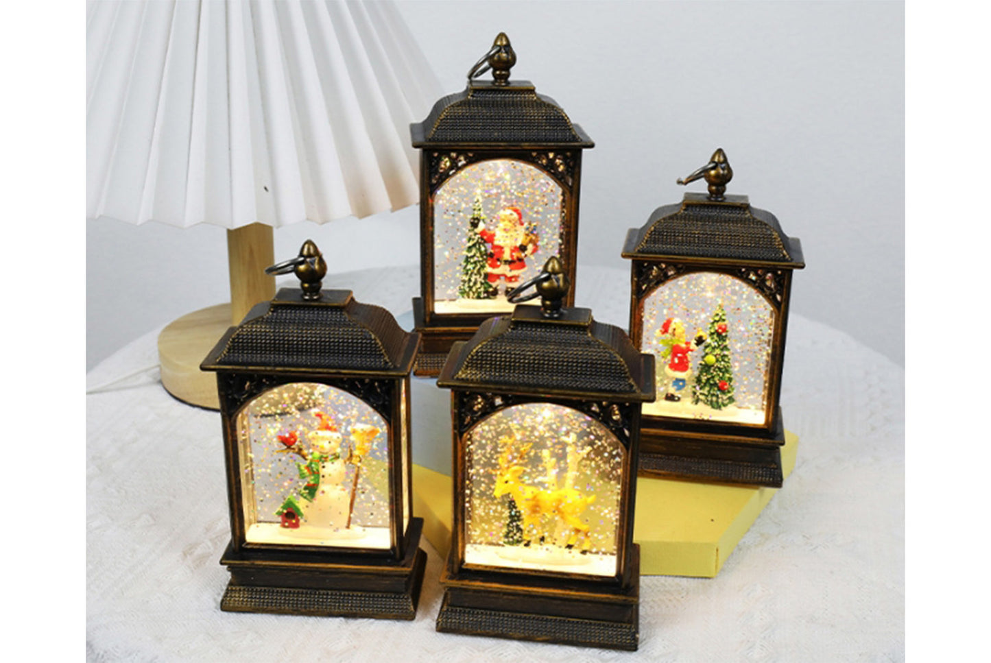 **Christmas Luminous Water-Filled Flat Lantern - Various Desktop Ornaments**