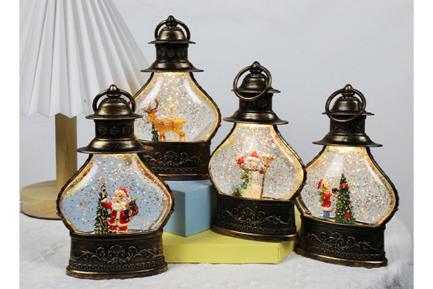 Christmas Snowflake Crystal Ball Night Light - Santa Claus Tree Fun Ornament*