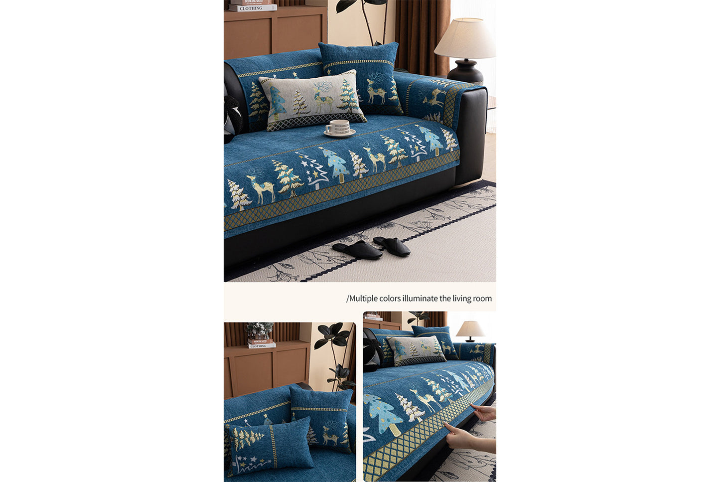 **Autumn/Winter Chenille Anti-Slip Sofa Cushion (Full Cover Sofa Cover)**