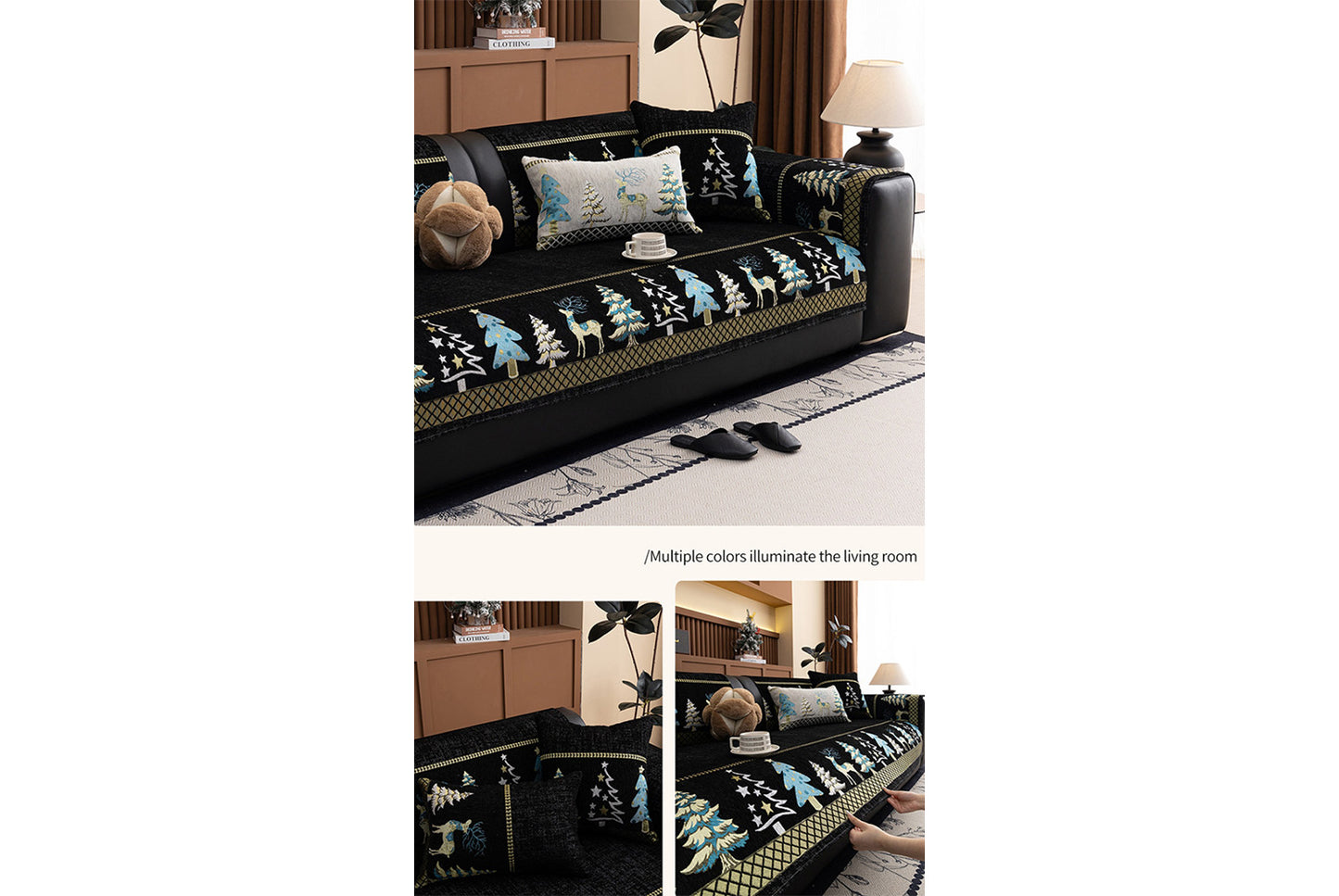 **Autumn/Winter Chenille Anti-Slip Sofa Cushion (Full Cover Sofa Cover)**