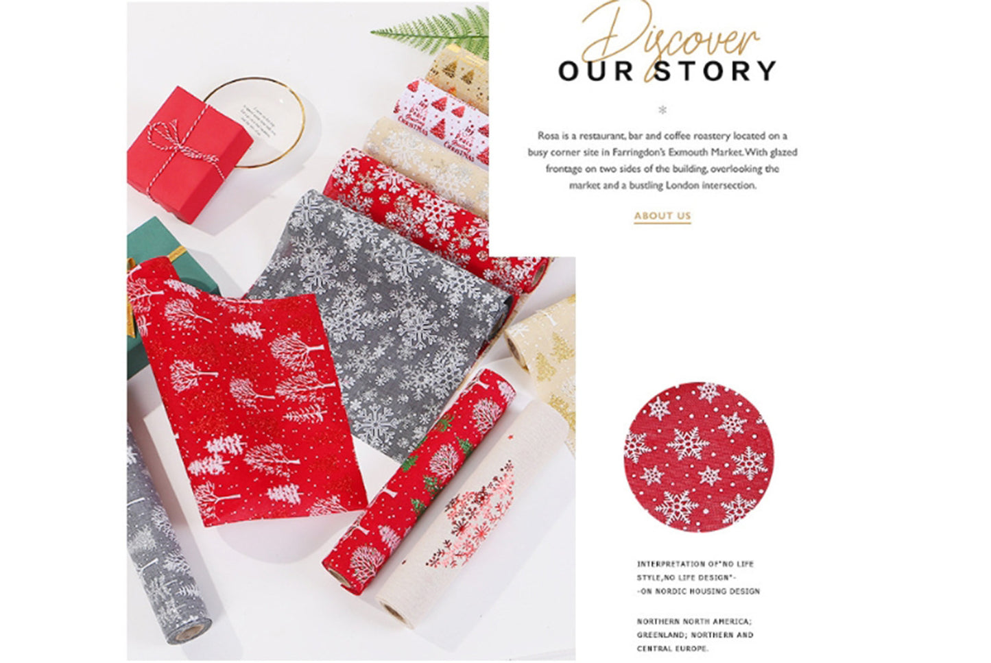 Christmas Gold-stamped Fine Linen Table Runner