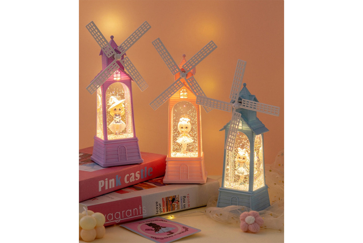 Creative Windmill Music Box - LED Light-Up Crystal Chandelier Gift