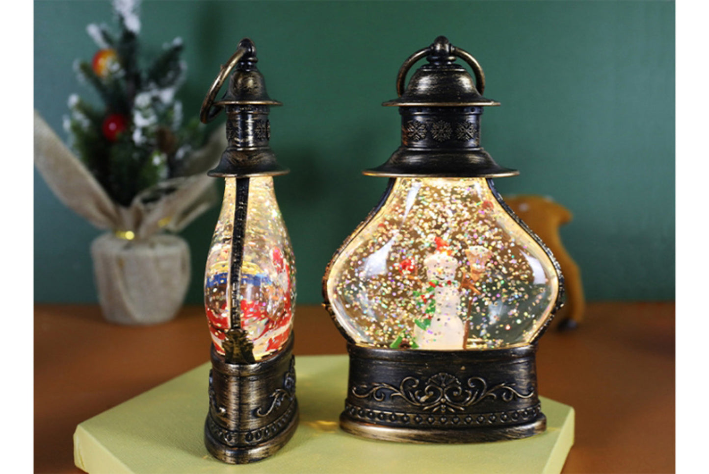 Christmas Snowflake Crystal Ball Night Light - Santa Claus Tree Fun Ornament*