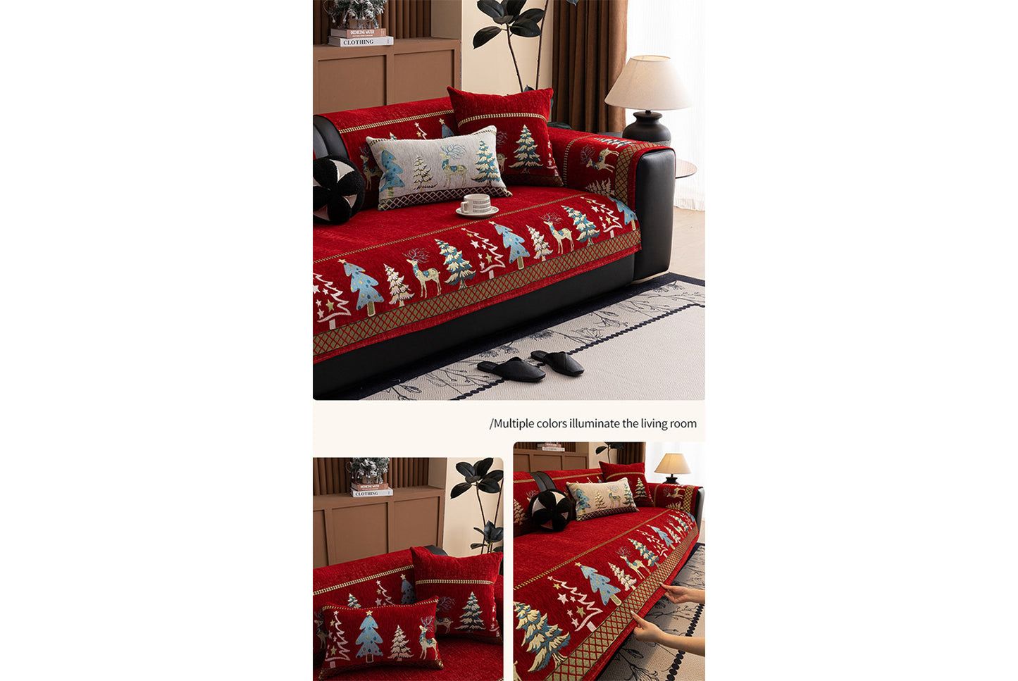 **Autumn/Winter Chenille Anti-Slip Sofa Cushion (Full Cover Sofa Cover)**