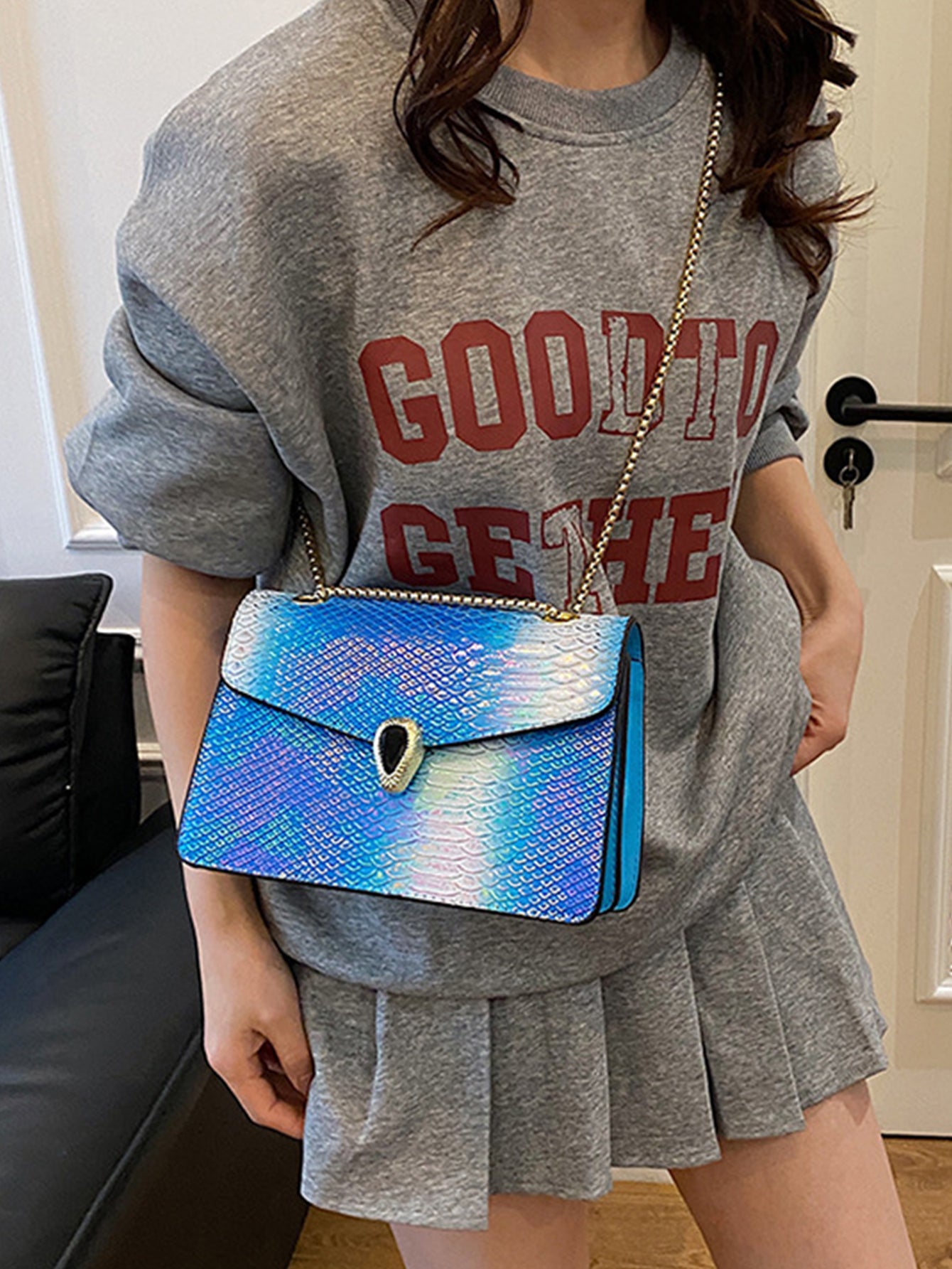 light luxury retro chain small square bag