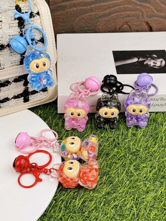 Colored Beads Labubu Creative Keychain