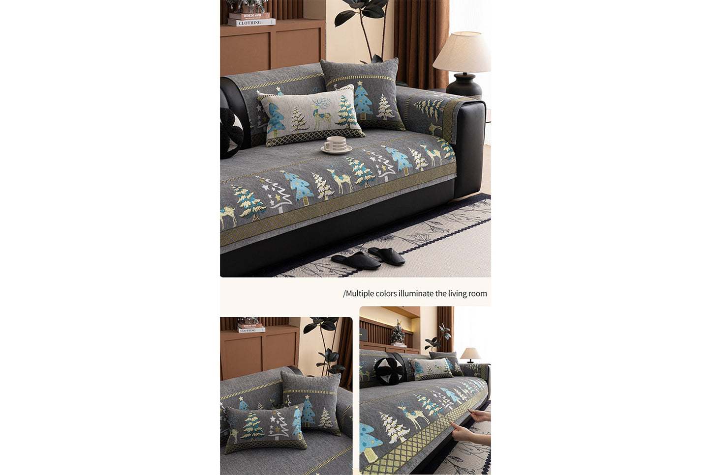 **Autumn/Winter Chenille Anti-Slip Sofa Cushion (Full Cover Sofa Cover)**