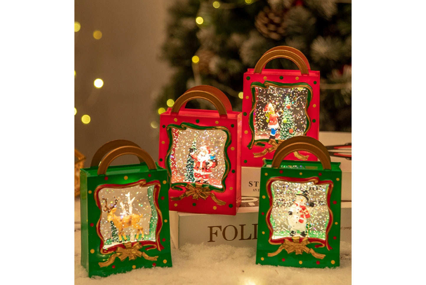 Portable Crystal Chandelier - Snowy Christmas Water Ball Light Decoration