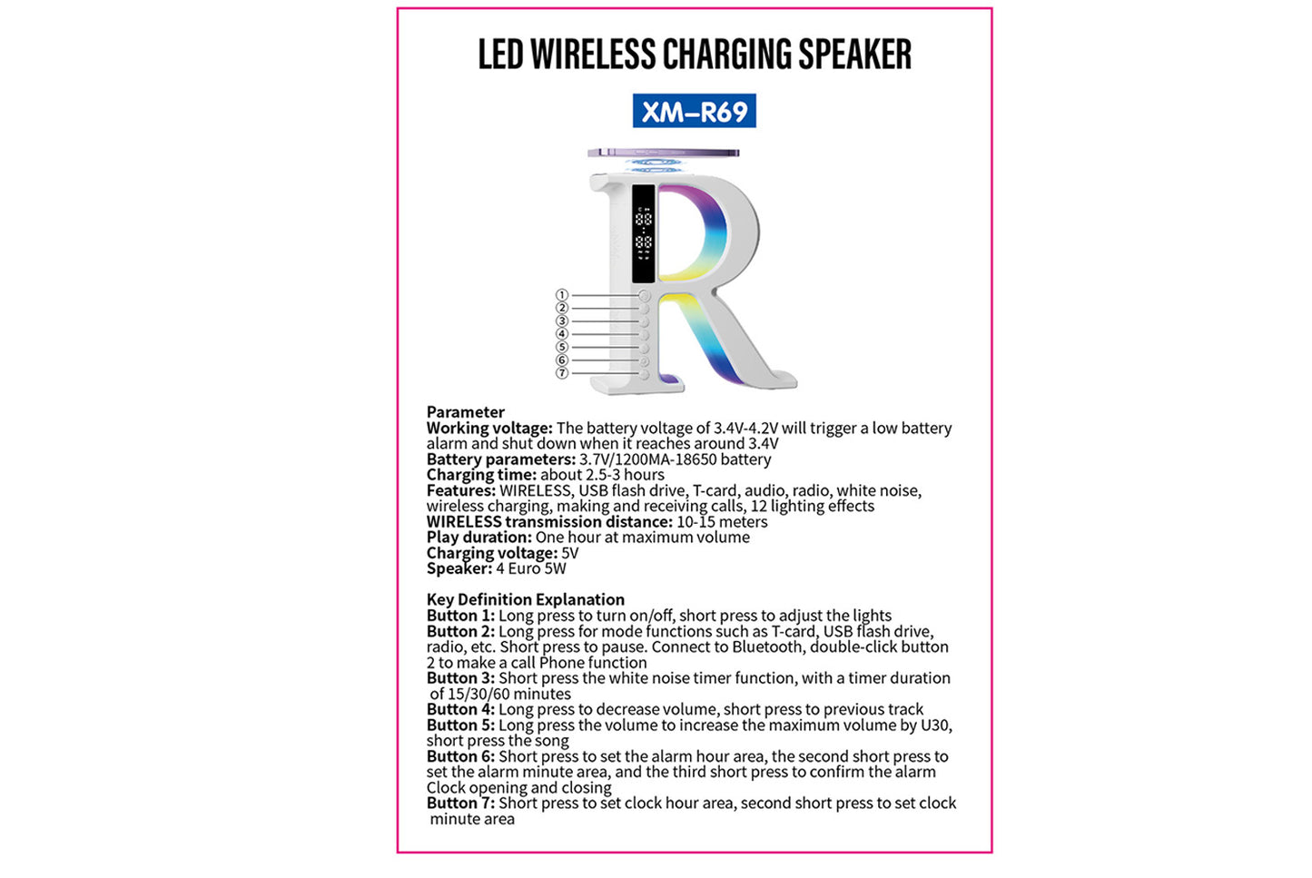 Wireless Charging Bluetooth Speaker