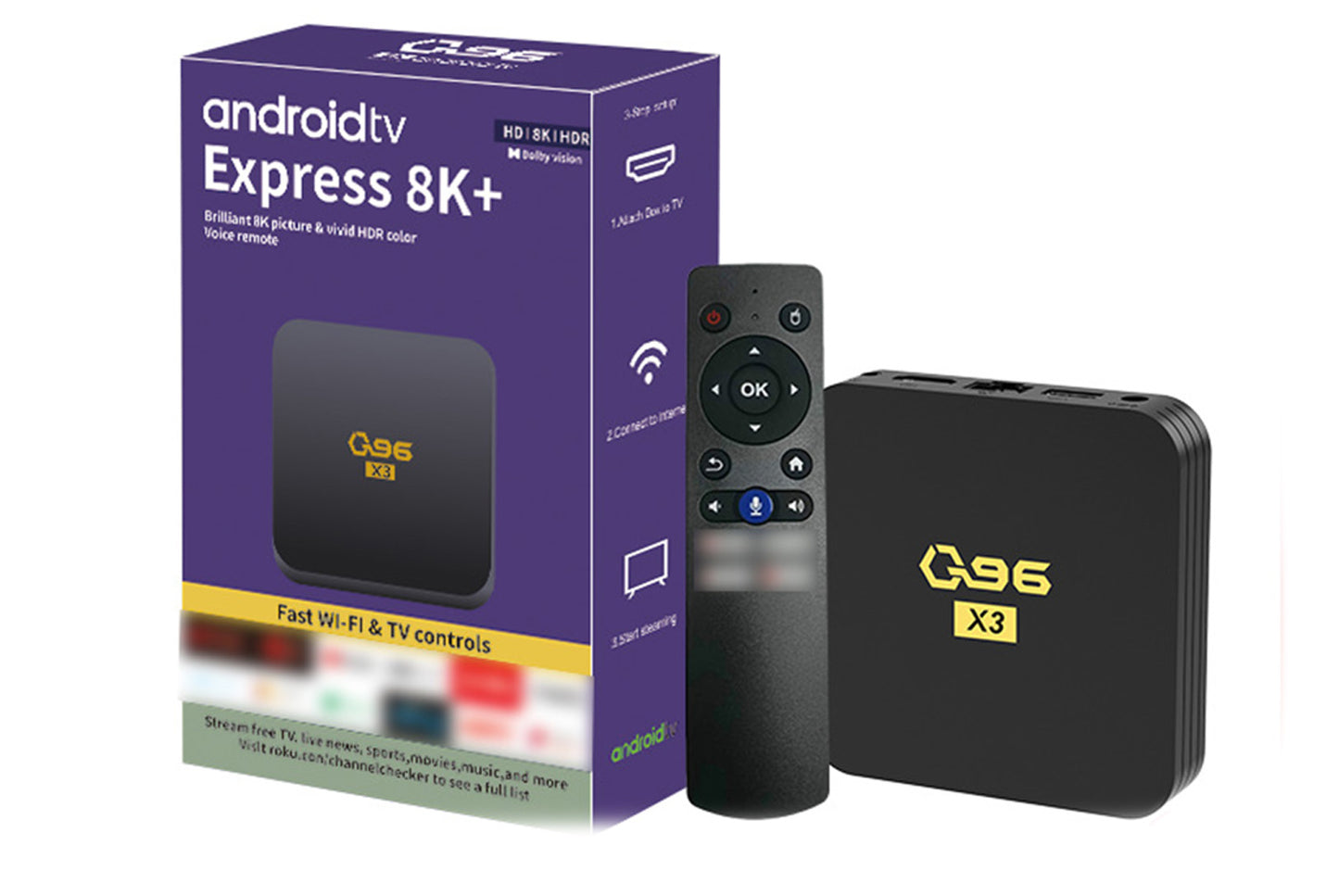 **Q96X3 Android 10 Internet Set-Top Box (8+128GB Version)**(UK plug)