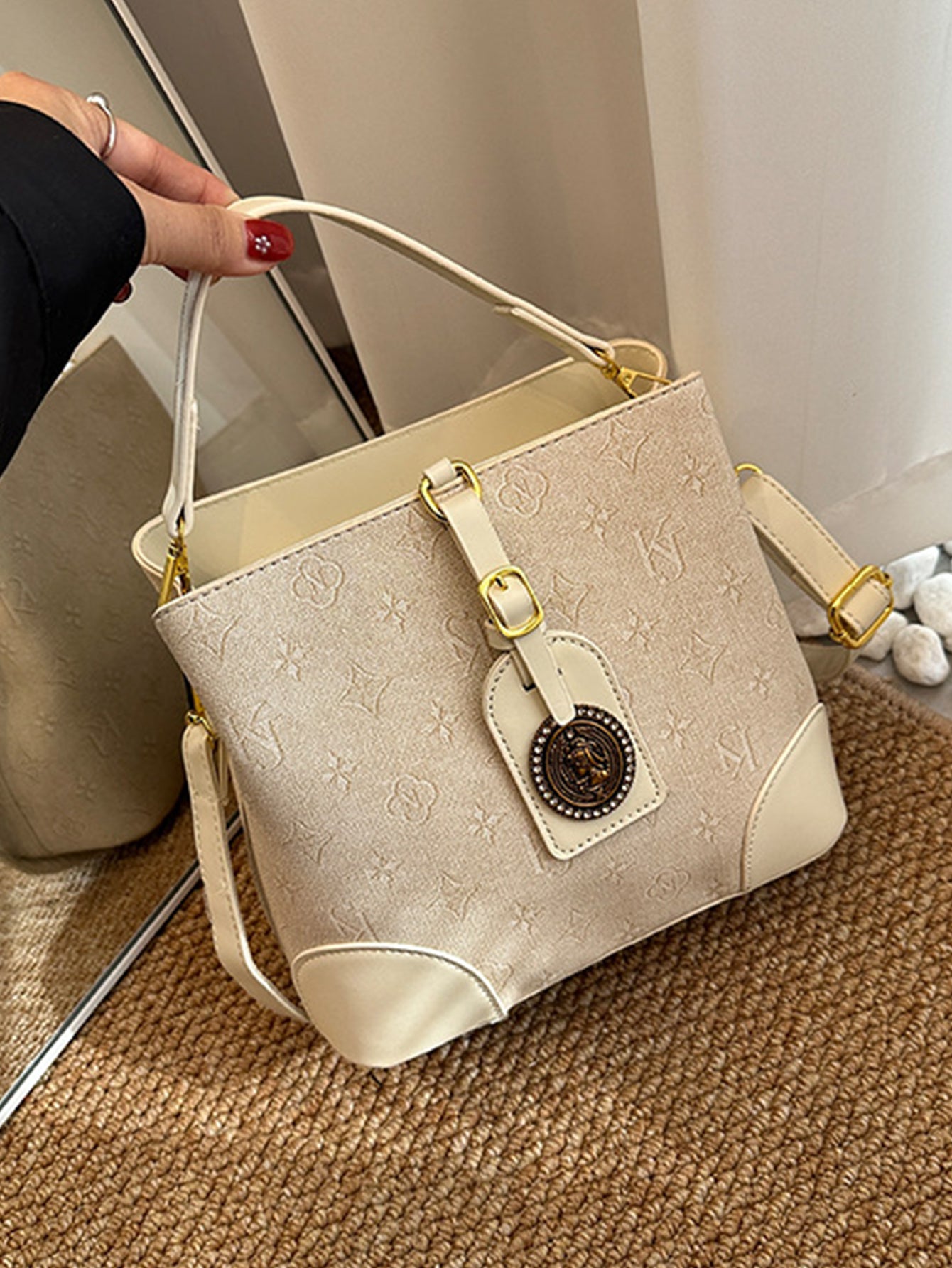 Retro Printed Tote Bucket Bag