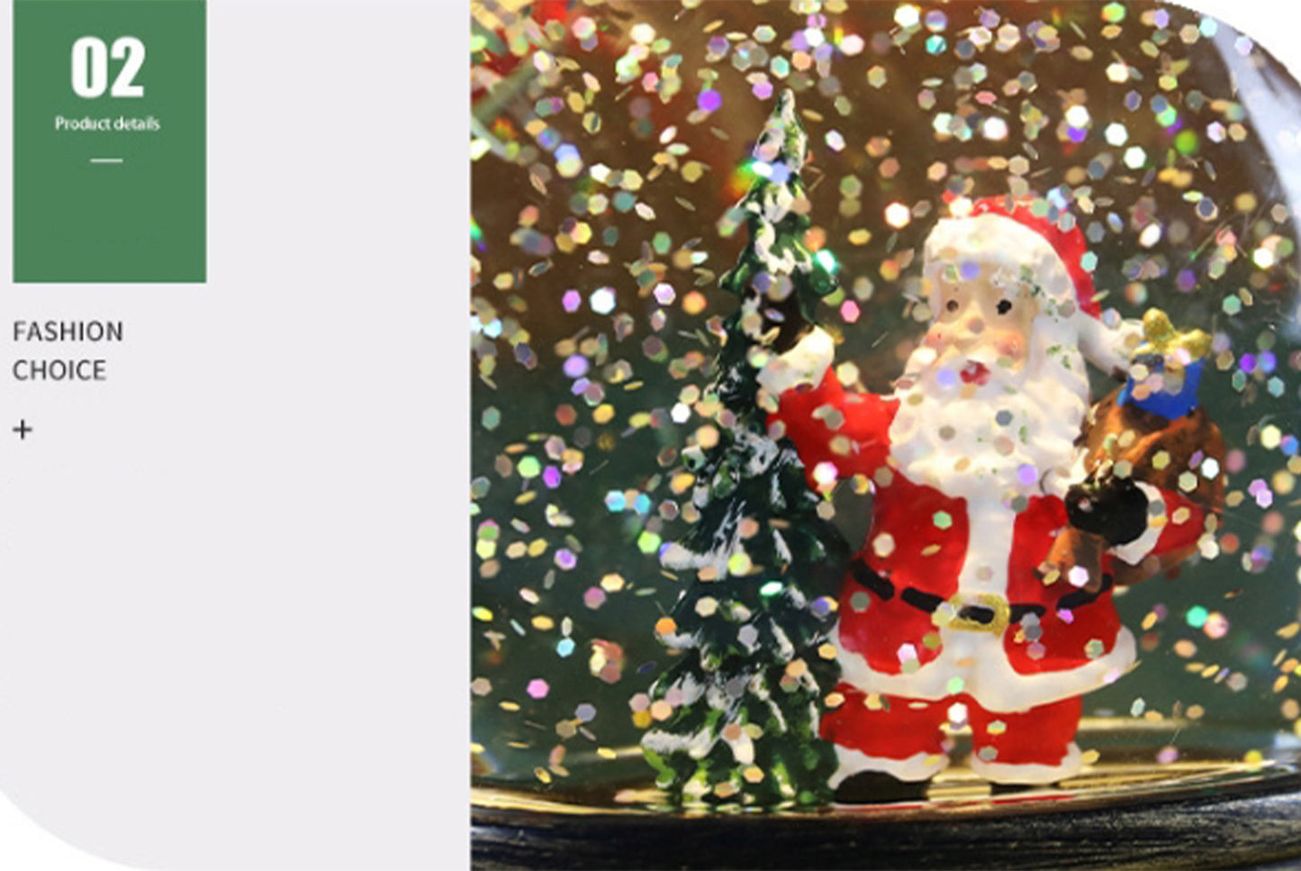 Christmas Snowflake Crystal Ball Night Light - Santa Claus Tree Fun Ornament*