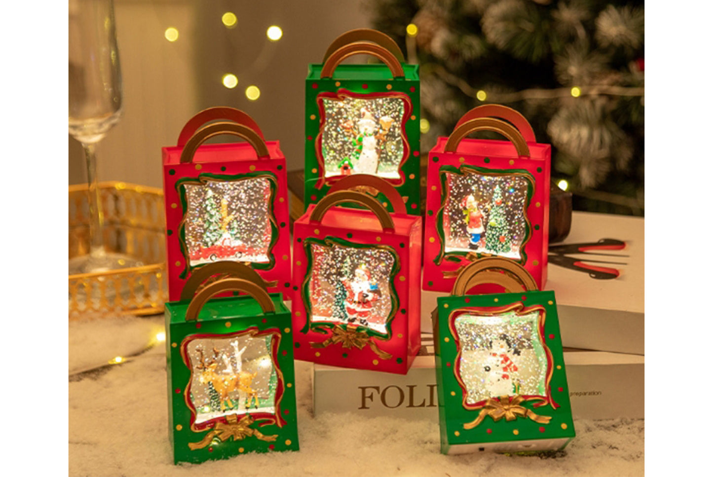 Portable Crystal Chandelier - Snowy Christmas Water Ball Light Decoration