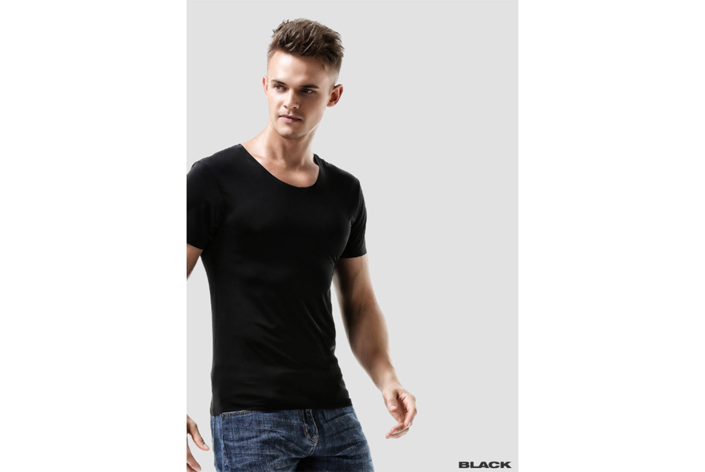**Ice Silk Seamless Men's Short-Sleeved T-Shirt**