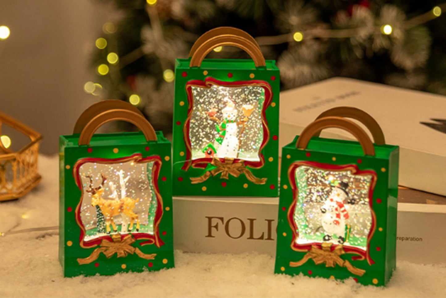 Portable Crystal Chandelier - Snowy Christmas Water Ball Light Decoration